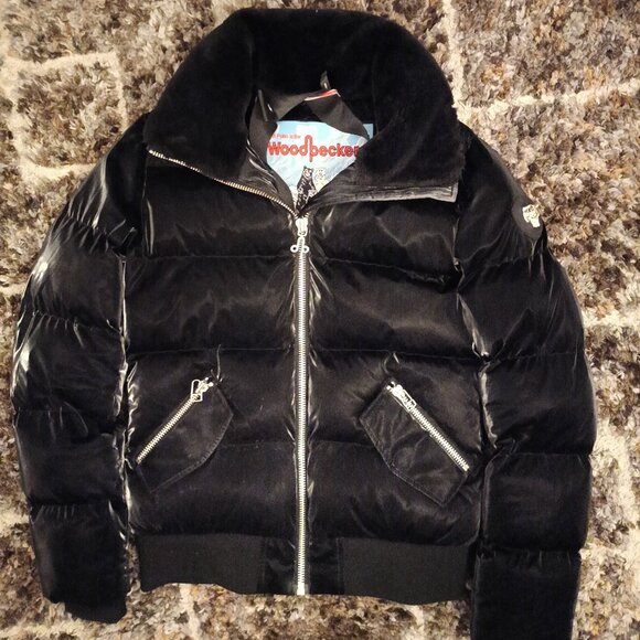 Woodpecker Woody Bomber Jacket- All Wet Black - Picture 4 of 8